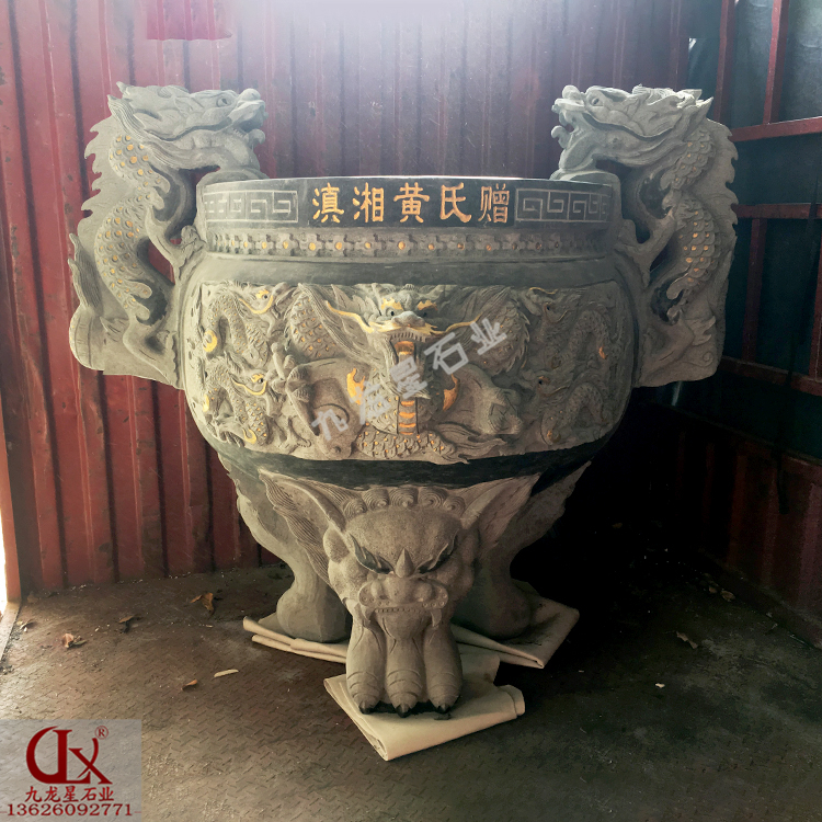 寺院圓形石雕香爐的款式造型
