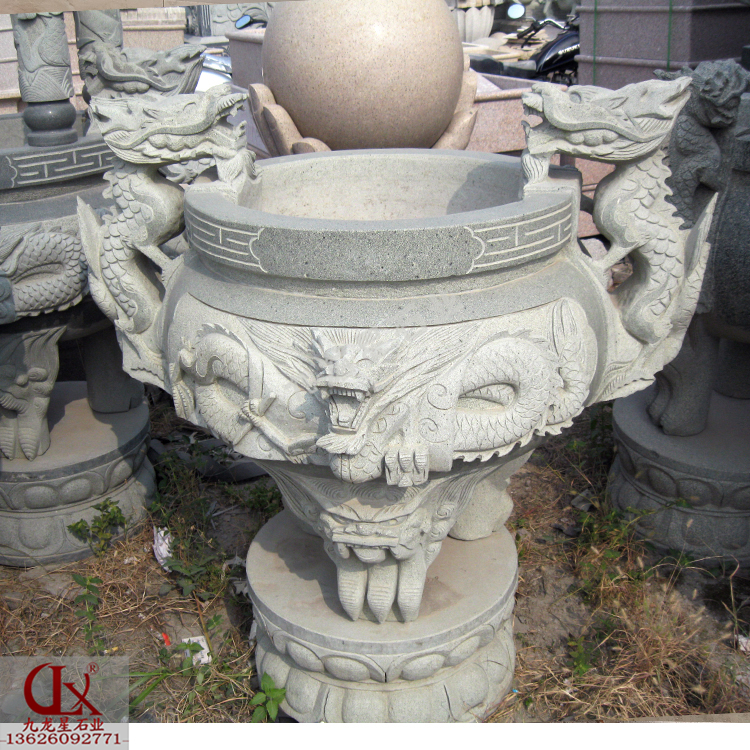 寺院圓形石雕香爐的款式造型