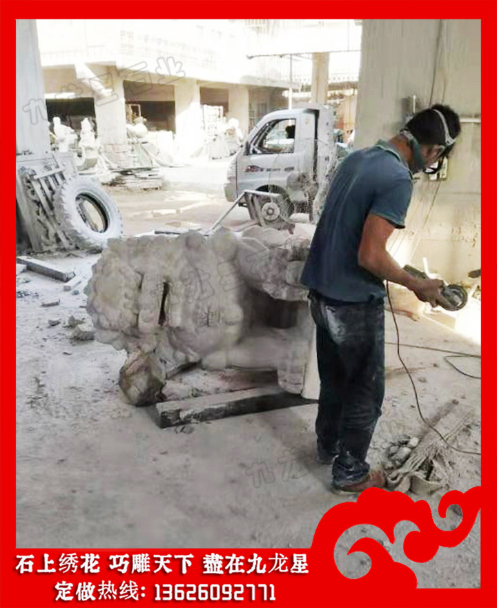 安徽省安慶海關(guān)?白麻石獅子 門口石獅子