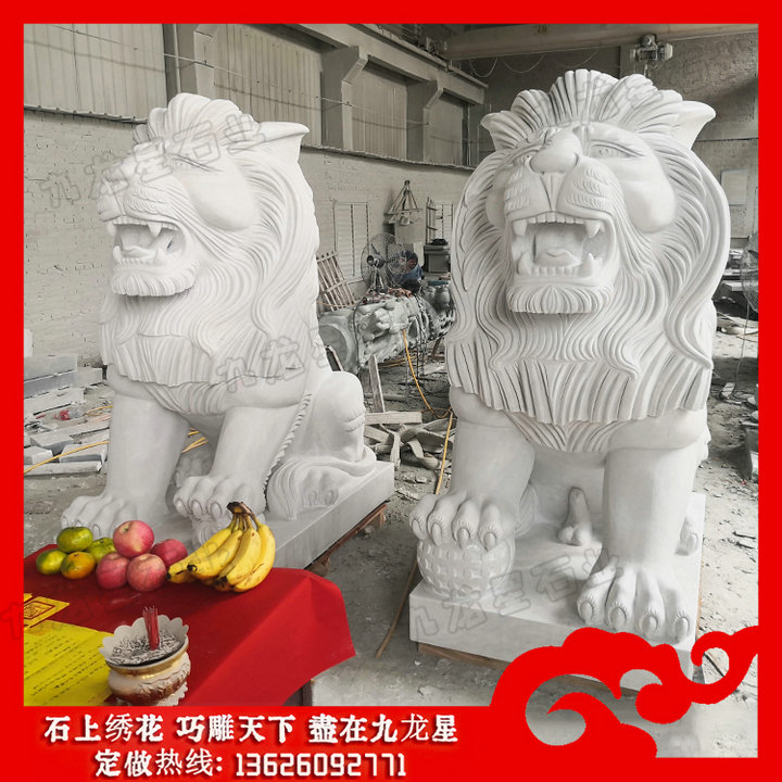 漢白玉石雕獅子 上乘漢白玉石獅子